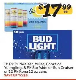 Winn Dixie Budweiser, Miller, Coors, Yuengling, Surfside, Sun Cruiser, Kona offer