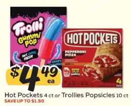 Winn Dixie Hot Pockets or Trollies Popsicles offer