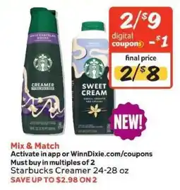Winn Dixie Starbucks Creamer offer