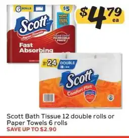 Winn Dixie Scott Bath Tissue Or Paper Towels offer