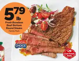 Save a Lot Fresh Boneless Beef Bottom Round Steaks offer