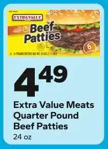 Save a Lot Extra Value Meats Quarter Pound Beef Patties offer