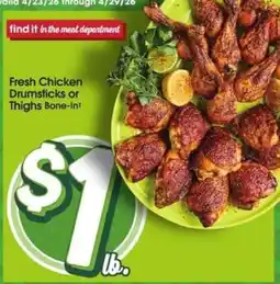 Giant Eagle Fresh Chicken Drumsticks or Thighs offer