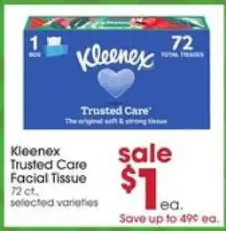 Giant Eagle Kleenex Trusted Care Facial Tissue offer