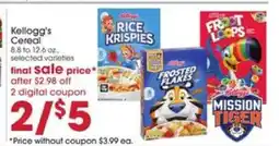 Giant Eagle Kellogg's Cereal offer