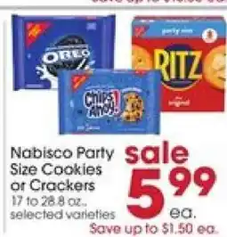 Giant Eagle Nabisco Party Size Cookies or Crackers offer