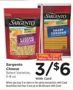 Kroger Sargento Cheese offer