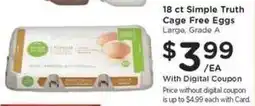 Kroger 18 ct Simple Truth Cage-Free Eggs offer
