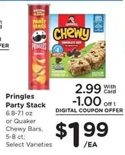 Kroger Pringles Party Stack or Quaker Chewy Bars offer