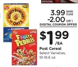 Kroger Post Cereal offer