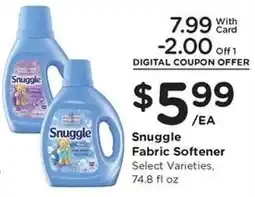 Kroger Snuggle Fabric Softener offer