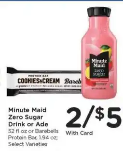 Kroger Minute Maid Zero Sugar Drink or Ade offer
