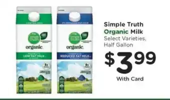 Kroger Simple Truth Organic Milk offer