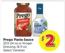 Food 4 Less Prego Pasta Sauce or Kroger Dressing offer