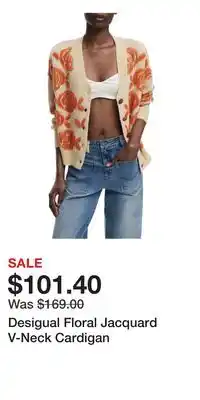 Nordstrom Desigual Floral Jacquard V-Neck Cardigan offer