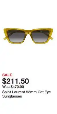 Nordstrom Saint Laurent 53mm Cat Eye Sunglasses offer