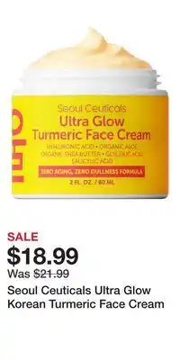 Nordstrom Seoul Ceuticals Ultra Glow Korean Turmeric Face Cream offer