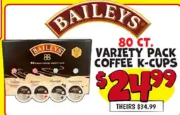 Ollie's BAILEYS 80 CT. VARIETY PACK COFFEE K-CUPS offer