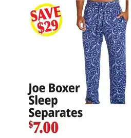 Ocean State Job Lot Joe Boxer Sleep Separates offer