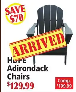 Ocean State Job Lot HDPE Adirondack Chairs offer