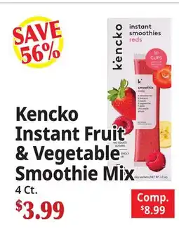 Ocean State Job Lot Kencko Instant Fruit & Vegetable Smoothie Mix offer