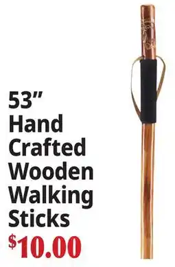 Ocean State Job Lot 53 Hand Crafted Wooden Walking Sticks offer