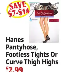 Ocean State Job Lot Hanes Pantyhose, Footless Tights Or Curve Thigh Highs offer