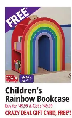 Ocean State Job Lot Children's Rainbow Bookcase offer