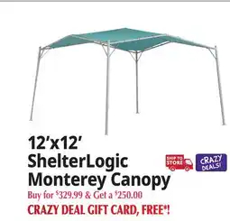 Ocean State Job Lot 12'x12' ShelterLogic Montery Canopy offer