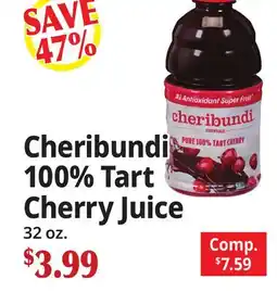Ocean State Job Lot Cheribundi 100% Tart Cherry Juice offer