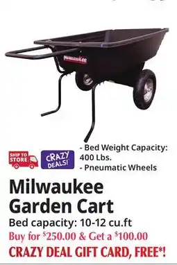 Ocean State Job Lot Milwaukee Garden Cart offer