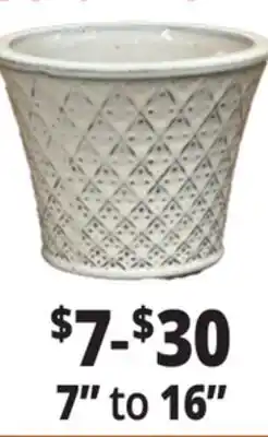 Ocean State Job Lot 7 to 16 Glazed Ceramic Planters offer