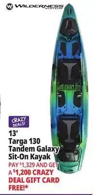 Ocean State Job Lot Wilderness Systems Targa 130T Recreational Tandem Kayak Mango offer