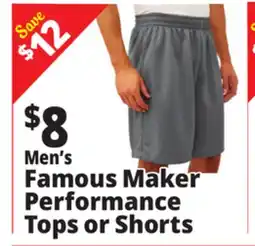 Ocean State Job Lot Men's Famous Maker Performance Tops or Shorts offer