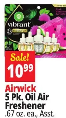 Ocean State Job Lot Airwick 5 Pk. Oil Air Freshener offer
