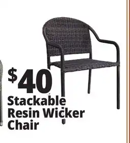 Ocean State Job Lot Resin Wicker Stacking Patio Chair Gray offer