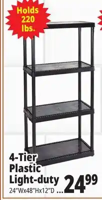 Ocean State Job Lot Maxit 4-Tier Plastic Shelving Unit 48 offer