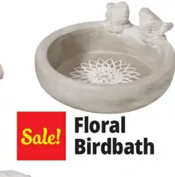 Ocean State Job Lot Floral Birdbath Cement Statue Gray offer