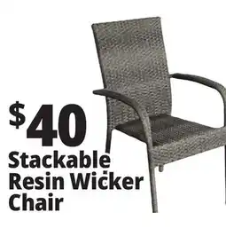 Ocean State Job Lot Resin Wicker Stack Chair Brown offer