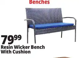 Ocean State Job Lot Resin Wicker Bench With Cushion offer