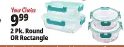 Ocean State Job Lot Home Living Glass Storage Containers With Lid 2pk 21.6 oz./35.1 oz offer