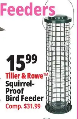 Ocean State Job Lot Tiller & Rowe Squirrel Proof Bird Feeder offer