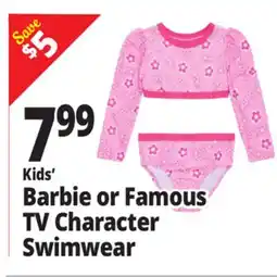 Ocean State Job Lot Kids' Barbie or Famous TV Character Swimwear offer