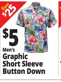 Ocean State Job Lot Graphic Short Sleeve Button Down offer
