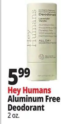 Ocean State Job Lot Hey Humans Aluminum Free Deodorant offer