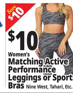 Ocean State Job Lot Women's Matching Active Performance Leggings or Sports Bras offer