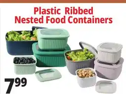 Ocean State Job Lot Plastic Ribbed Nested Food Containers offer