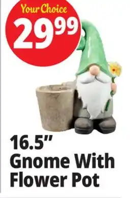 Ocean State Job Lot Gnome With Flower Pot 16.5 offer