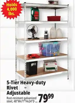 Ocean State Job Lot Method Storage Systems 5-Tier Heavy-Duty Rivet Shelving Unit 48 x 71 offer