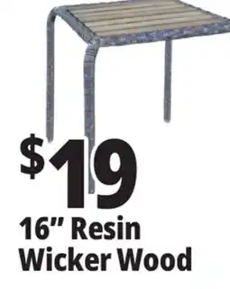 Ocean State Job Lot Outdoor Living Resin Wicker Side Table with Acacia Wood Top offer